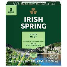 Irish Spring Aloe Vera Bar Soap, 3.7 Ounce, 3 Bar Pack