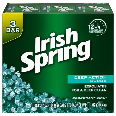 IRISH SPRING DEEP ACTION SCRUB SOAP - 3 CT