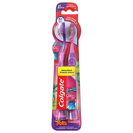 Colgate Trolls ToothBrush For Kids Ages 5+  2 ct