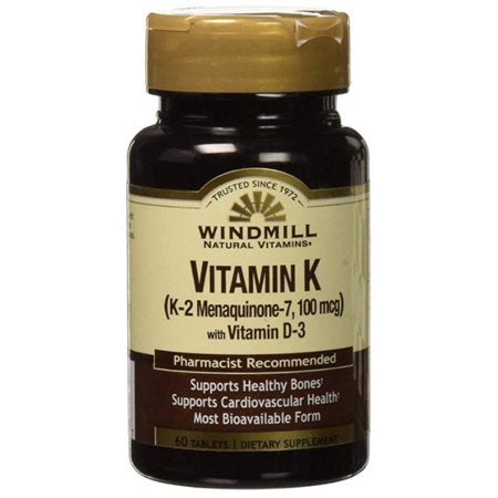 VITAMIN K WITH VITAMIN D-3 TABLETS 60 CT