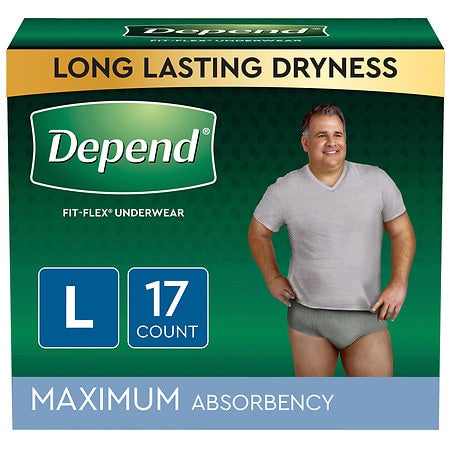 DEPEND MEN FIT-FLEX UNDERWEAR L/G MAX. 17CT