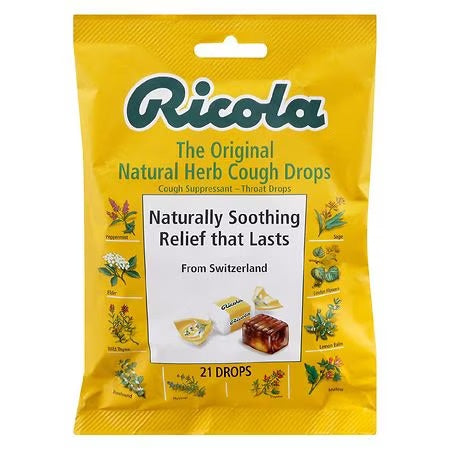 RICOLA ORIGINAL NATURAL HERB COUGH DROPS- 21 CT