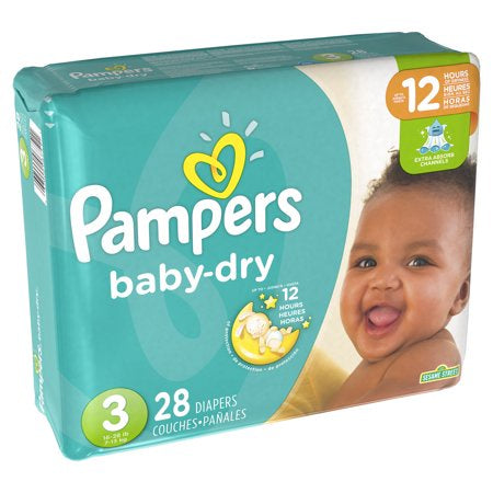 PAMPER BABY-DRY SIZE 3 28 DIPPERS