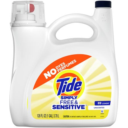 TIDE LIQ. SIMPLY SENSITIVE UNSCENTED 128 OZ