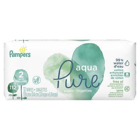 PAMPERS AQUA PURE WIPES 112 CT