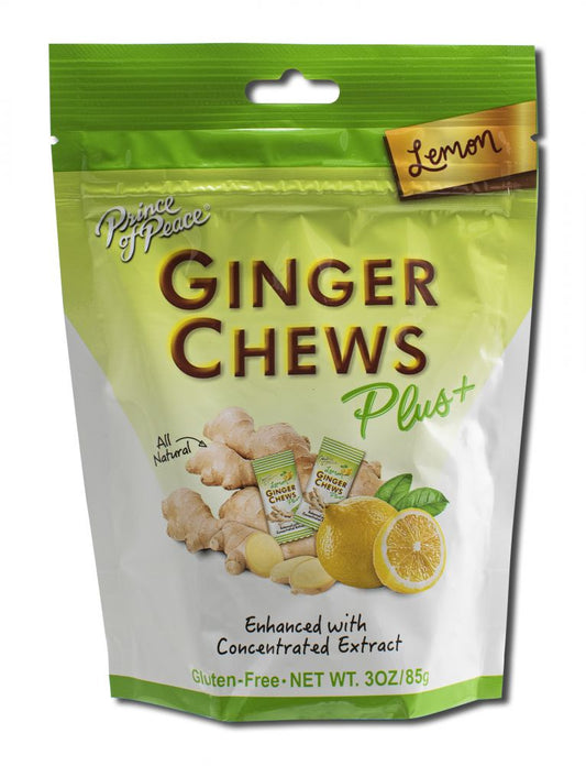 GINGER CHEWS PLUS LEMON -GLUTEN FREE 3OZ