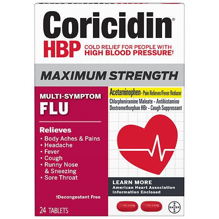 CORIDICIN HBP MAXIMUM STREGTH MULTI-SYMPTOM FLU 24 TABLETS