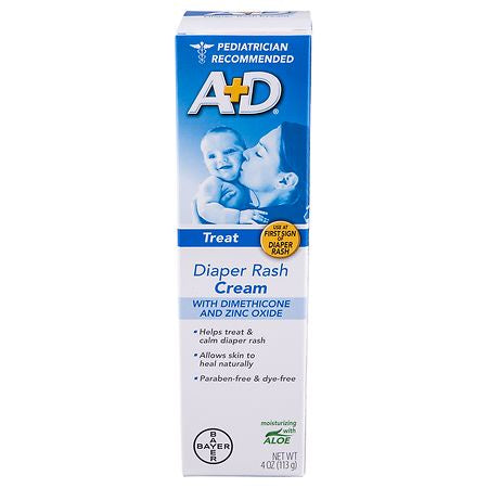 A+D TREAT DIAPER RASH CREAM WITH ZINC OXIDE 4 OZ