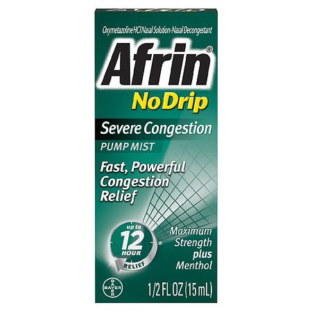 AFRIN NO DRIP SEVERE CONGESTION NASAL PUMP MIST 1/2 OZ