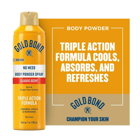 GOLD BOND NO MESS BODY POWER SPRAY 7 OZ TALC FREE