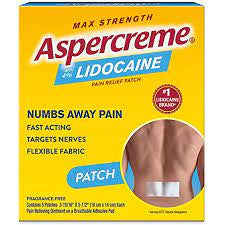 ASPERCREME WITH 4% LIDOCAINE PATCH 5 CT