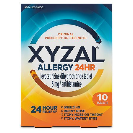 XYZAL ALLERGY 24 HR 5 MG TABLET - 10 CT