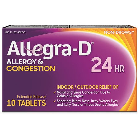 ALLEGRA -D ALLERGY & CONGESTION 24 HOURS 10 TABLETS