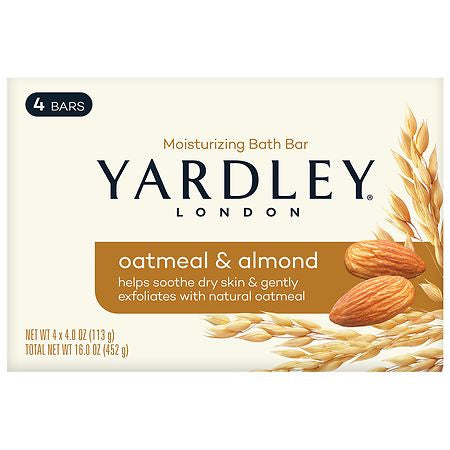 YARDLEY SOAP OATMEAL & ALMOND 4x 4oz