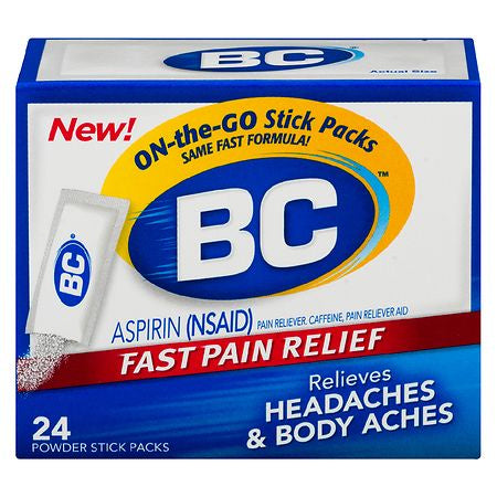 BC FAST PAIN RELIEF 24 POWDER STICK PACKS - HEADACHES & BODY ACHES