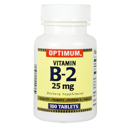 Vitamin B-2 25 mg 100 Tablets-OPTIMUM