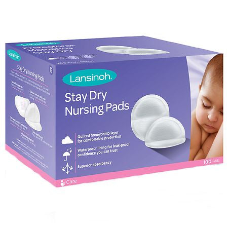 LANSINOH STAY DRY NURSING PADS 100CT