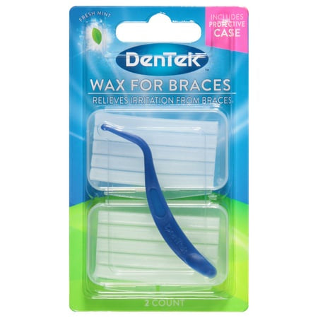 Dentek Wax For Braces Fresh Mint Twin Pack