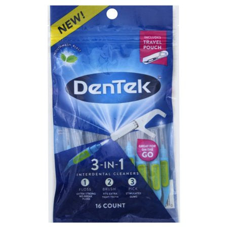 DENTEK INTERDENTAL CLEANERS 3 IN 1 16CT