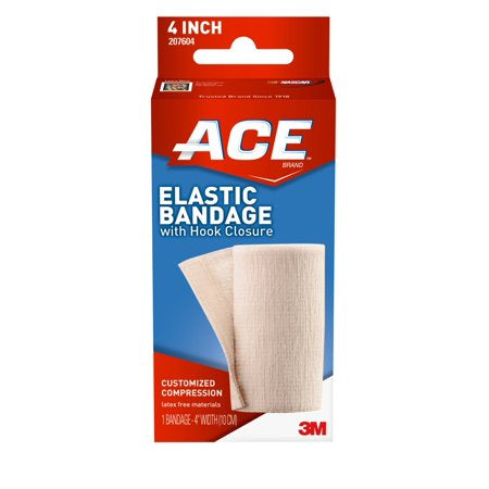 ACE Elastic Bandage with Hook Closure, 4 Inches