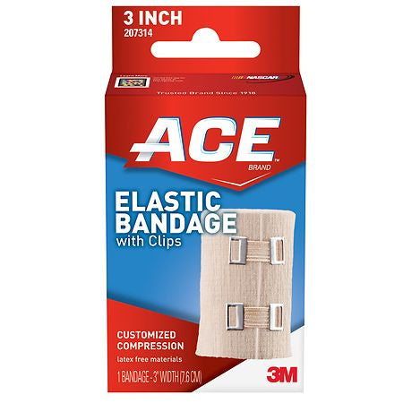 ELASTIC BANDAGE W CLIPS 1 BANDAGE 3" IN WIDTH -- ACE 3M