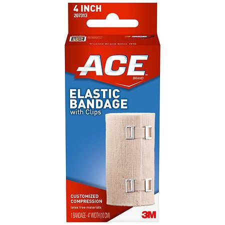 ELASTIC BANDAGE W CLIPS 1 BANDAGE 4" IN WIDTH -- ACE 3M