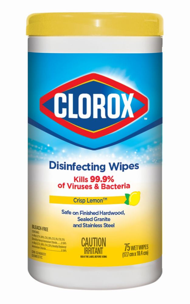 CLOROX DESINFECTING WIPES LEMON 75CT