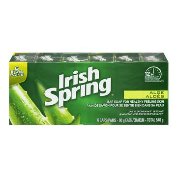 IRISH SPRING  SOAP  ALOE 90GR 6BARS