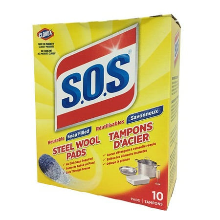 S.O.S STEEL WOOL PADS 10 CT#65001