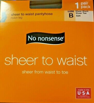 SHEER TO WAIST PANTYHOSE /SIZE B/ 1 PAIR /OFF BLACK M40