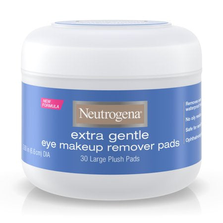 Neutrogena Extra Gentle Eye Makeup Remover Pads, Sensitive Skin 30 LARGE PLUS PADS