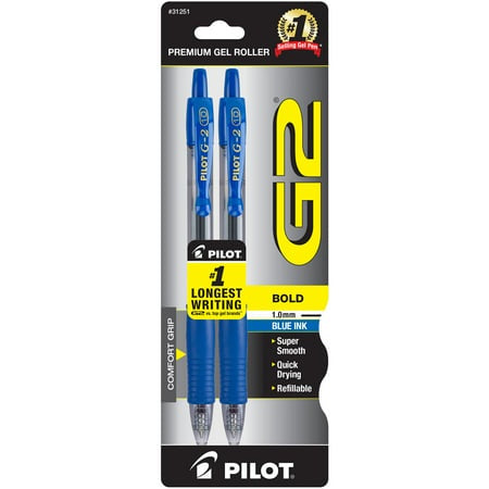 G2 PILOT BOLD BLUE INK 2/PK