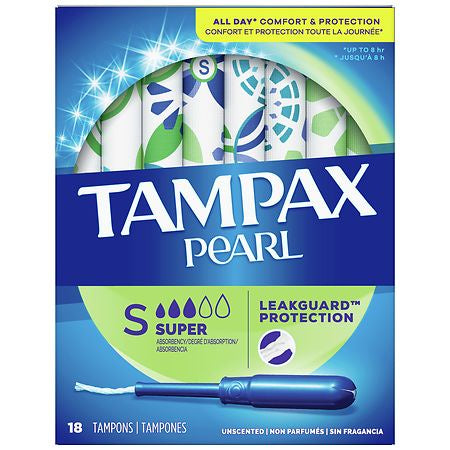 TAMPAX PEARL SUPER UNSCENTED 18 TAMPONS