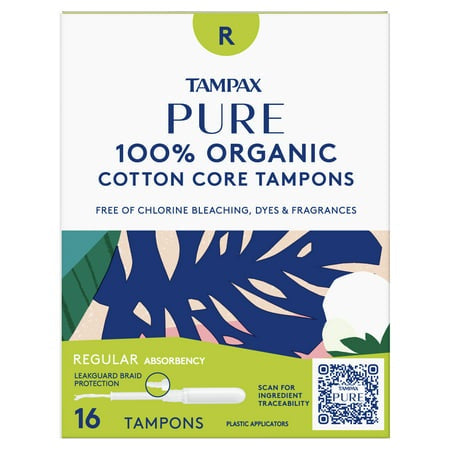 TAMPAX PURE ORG. REG. ABS. 16 TAMPONS