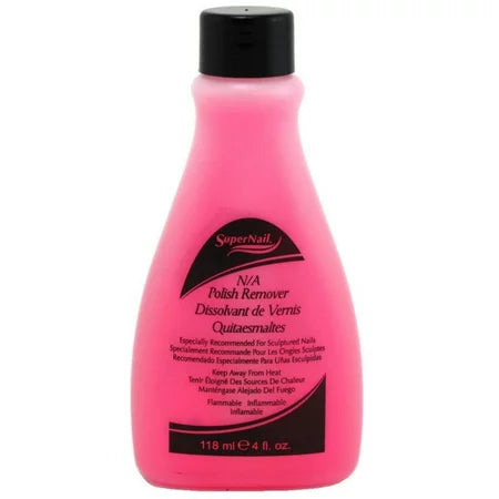 SUPER NAIL NON ABRASIVE POLISH REMOVER 4 OZ PINK