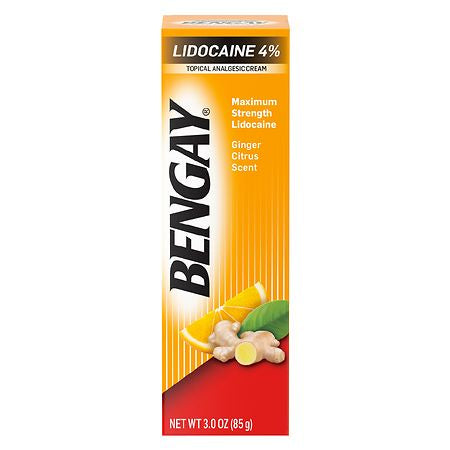 BENGAY LIDOCAINE 4% GINGER CITRUS SCENT 3.0 OZ