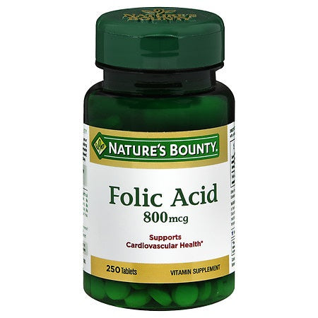 Natures Bounty Folic Acid 800 mcg, 250 Count