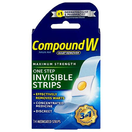 COMPOUND W WART REMOVER ONE STEP INVISIBLE STRIPS 14 CT