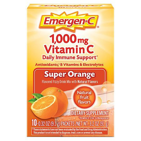 EMERGEN-C 1000 MG VITAMIN C - SUPER ORANGE 10 PKT