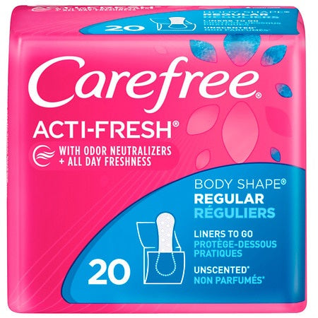 CAREFREE  BODY SHAPE REG. UNSENT 20 LINERS