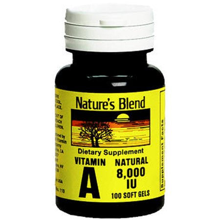 NATURE'S BLEND VITAMIN A 8000 IU 100 SOFTGELS