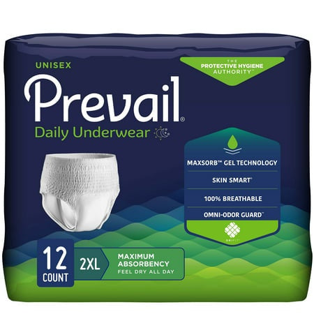 PREVAIL 2X-LARGE SUPER PLUS ABS. 12 CT