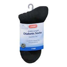 Leader Diabetic Socks Large Ankle Black