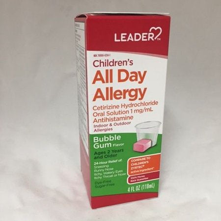 LEADER CHILDRENS ALL DAY ALLERGY BUBBLE GUM 4 OZ