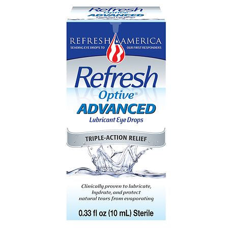 REFRESH OPTIVE ADVANCED LUBRICANT EYE DROPS TRIPLE ACTION RELIEF 0.33 OZ