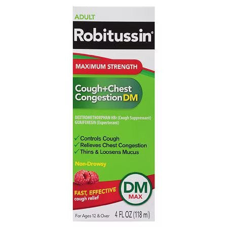 ROBITUSSIN MAXIMUM STRENGTH COUGH+CHEST CONGESTION DM MAX 4 OZ