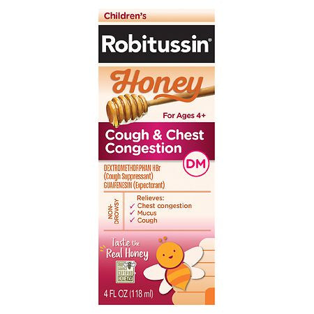 ROBITUSIN CHILDREN'S HONEY COUGH & CHEST CONGESTION DM 4 OZ