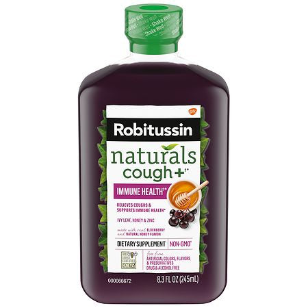 ROBITUSIN NATURALS COUGH RELIEF HONEY, IVY LEAF & ZINC 8.3 OZ