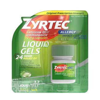 ZYRTEC LIQUID GELS  12ct