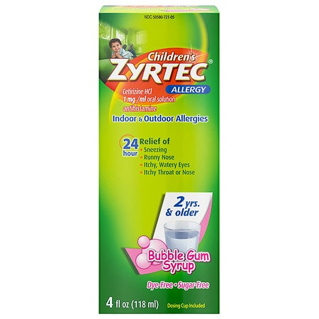 Zyrtec Allergy Bubble Gum 4 oz